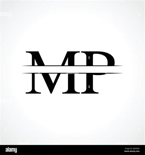 Initial MP letter Logo Design vector Template. Abstract Black Letter MP logo Design Stock Vector ...