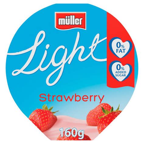 Muller Light Fat Free Strawberry Yogurt 160g | Low Fat & Fat Free Yogurt | Iceland Foods