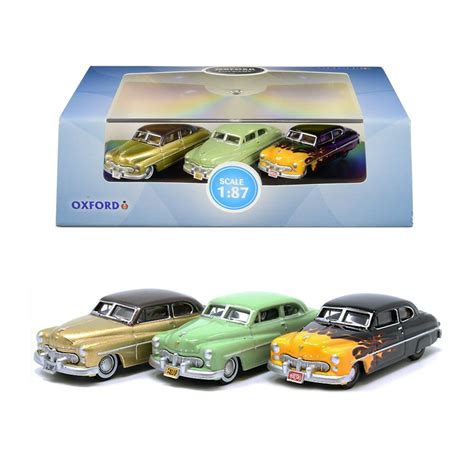 1949 Mercury Set of 3 Cars "70th Anniversary" 1/87 (HO) Scale Diecast Model Cars by Oxford ...