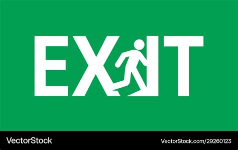 Emergency exit door sign Royalty Free Vector Image