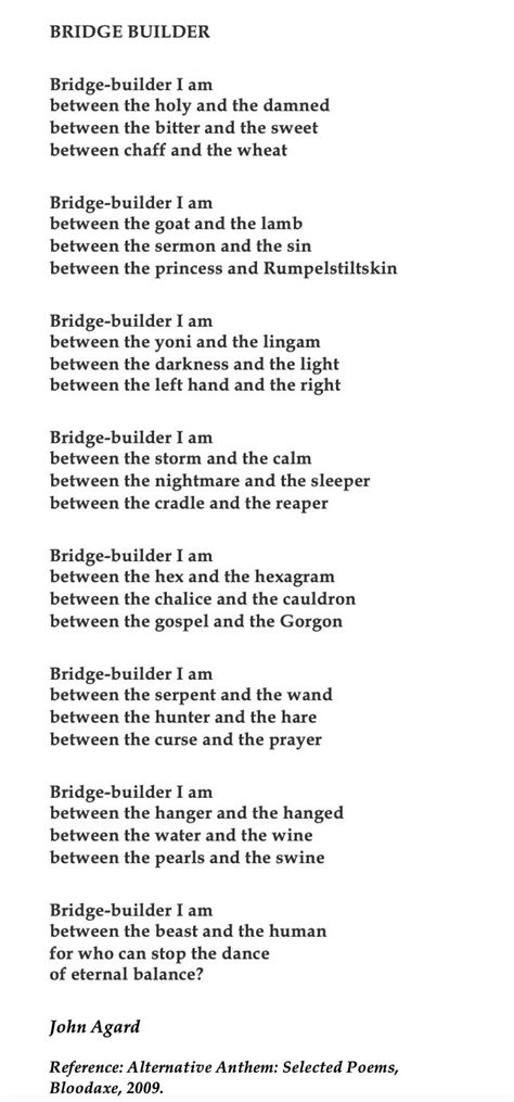 John Agard, Bridge Builder | John agard, Bridge builder, Poems