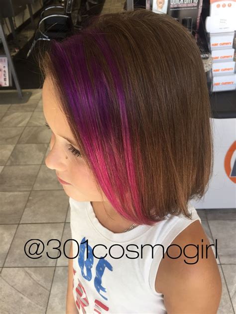 These purple pink pravana ombré peekaboos are perfect for kids hair ...