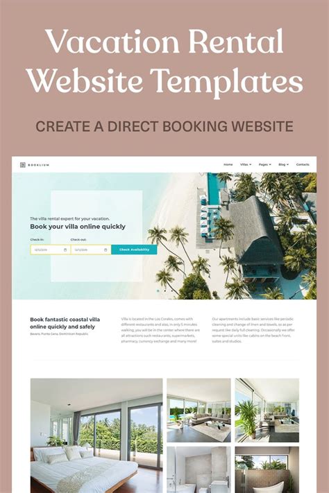 Vacation Rental Website Templates - Create Your Own Direct Booking Website | Vacation, Real ...