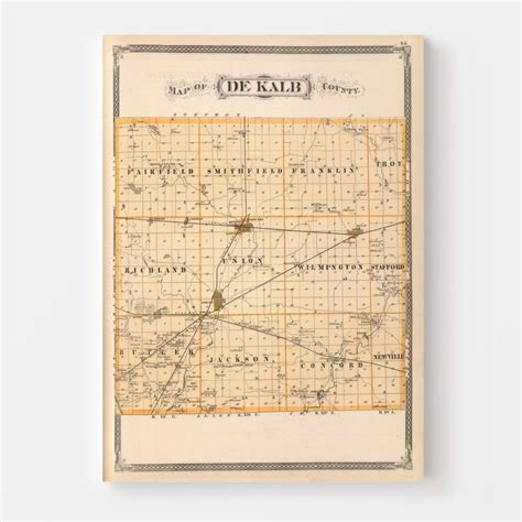 Vintage Map of Dekalb County Indiana, 1876 by Ted's Vintage Art