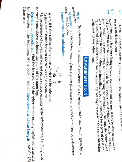 Spherometer Experiment | PDF