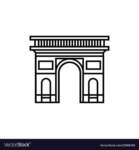 Silhouette icon of a triumphal arch in paris Vector Image