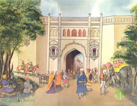 Old Gates Of Lahore Paintings 19th Century - Lahore History