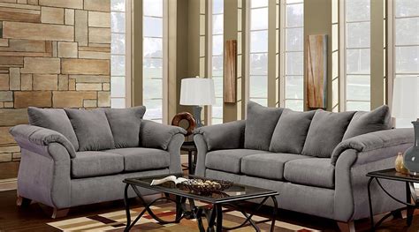 Modern Style in Grey Microfiber Fabric Sofa Loveseat – All Nations Furniture