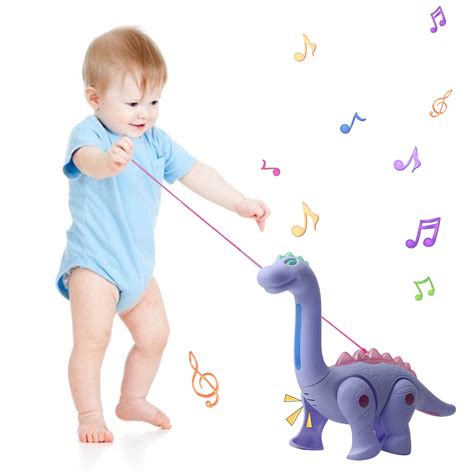 Fridja Walking Dinosaur Todler Toy with Light Up and Music, Kids Interactive Dinosaur Toys ...