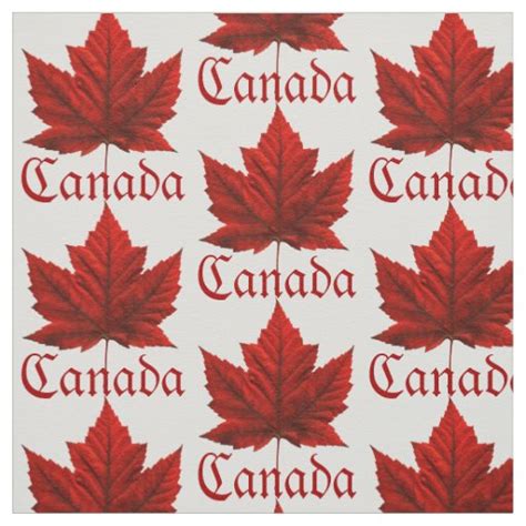 Canada Fabric Canada Flag Fabric Custom Fabric | Zazzle