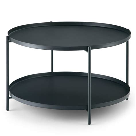 Brooklyn + Max Thompkins and Metal 32 inch Wide Round Modern Industrial Metal Coffee Table in ...