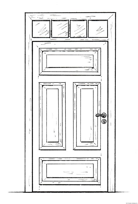 Door drawing – Line art illustrations