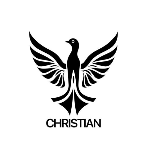 Premium Vector | Christian Logo template with dove pigeon Black and ...