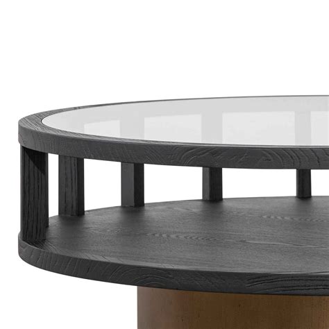 CCF6447-NI 86cm Round Black Coffee Table - ... | Calibre Furniture