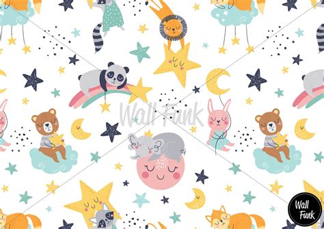 Stars and Moon Nursery Wallpaper Removable Nursery Wallpaper | Etsy