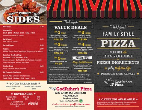 Godfather's Pizza Menu - With Prices - 5220 S 48th St, Lincoln, NE 68516 - Metro Dining Delivery