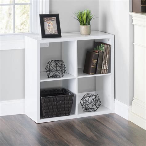 4 Open Cube Organizing Wood Storage Shelf, White | Walmart Canada