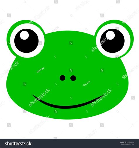 Funny Frog Face Isolated On White Stock Vector (Royalty Free) 709283398 ...