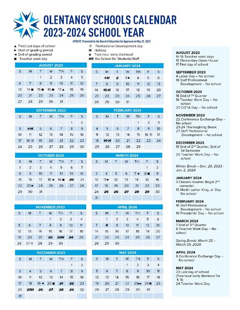 Olentangy Local School District Calendar 2023-2024 in PDF