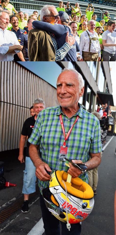 Red Bull boss Dietrich Mateschitz with a gift from Max : r/formula1