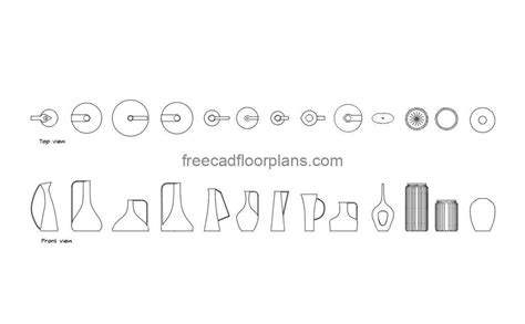 Modern Vases - Free CAD Drawings