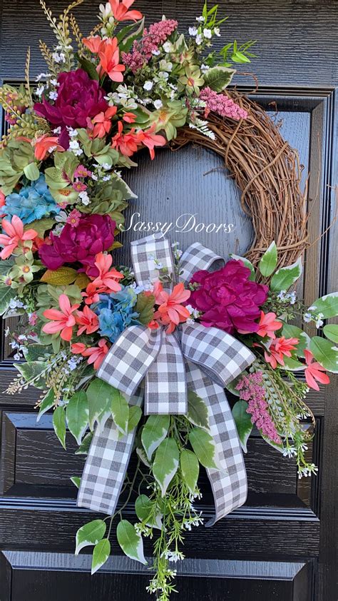 Spring And Summer Wreaths, Door Wreath, Peonies Wreath, Wreath For ...