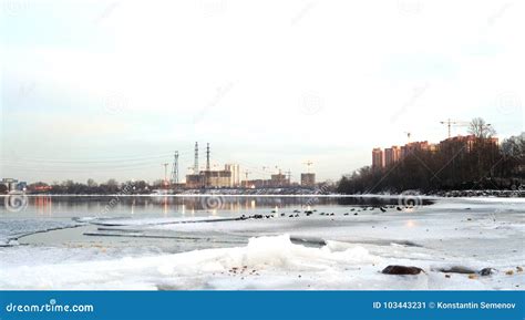 View of Neva River at Winter Day. Stock Image - Image of ribatskoe, weather: 103443231