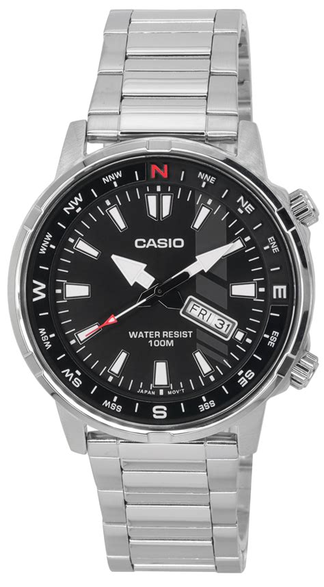 Casio Enticer Standard Analog Stainless Steel Quartz MTD-130D-1A MTD130D-1 100M Men's Watch ...