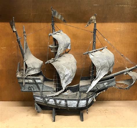 Vintage galleon ship model, barn find | #4558832148