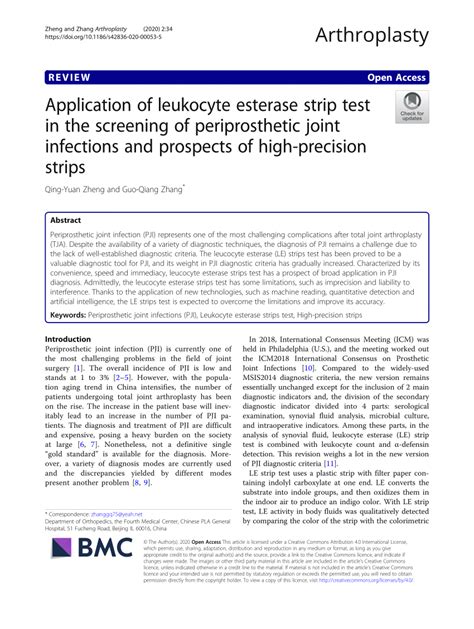 (PDF) Application of leukocyte esterase strip test in the screening of ...