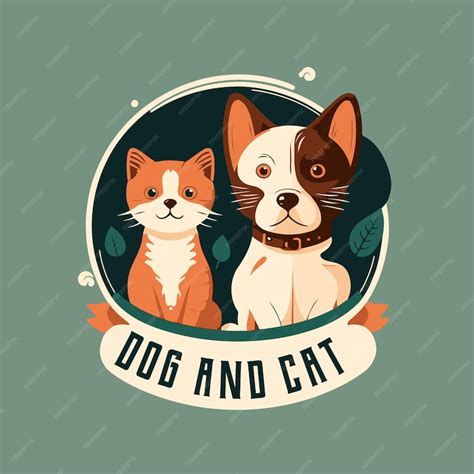 Premium Vector | Cat and dog characters logo mascot cartoon styled ...