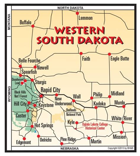 Printable South Dakota Map Of Attractions