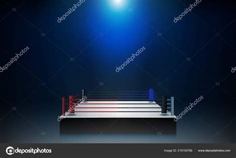 Boxing ring arena and floodlights vector design. Vector illumina ...