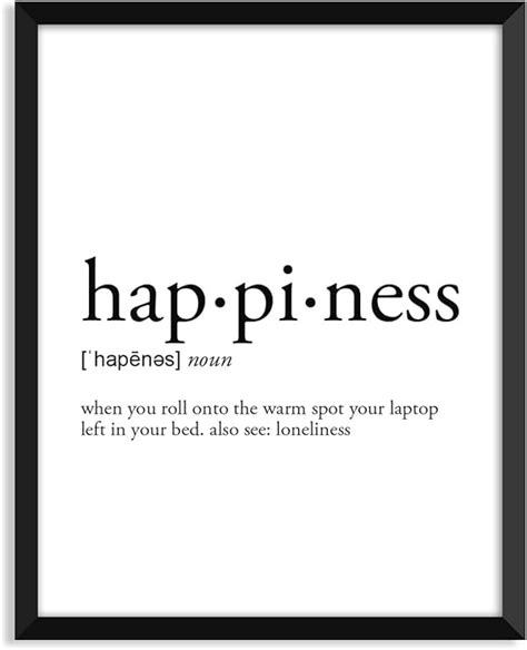 Happiness Definition - Unframed Art Print Poster Or Greeting Card ...