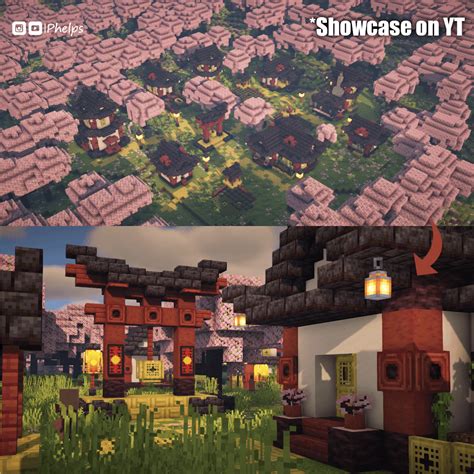 What would a 1.20 cherry blossom village look like in Minecraft? (Swipe left) : r/Minecraftbuilds