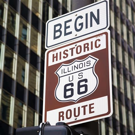 Historic Route 66 Begin Sign in Chicago, IL (12 Photos)