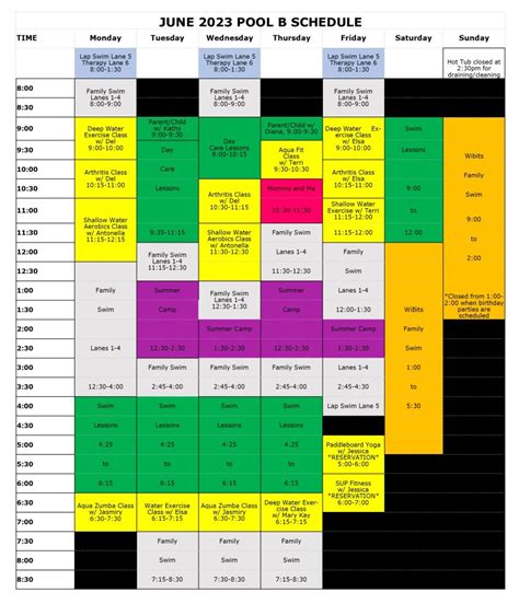 Pool Schedule – Greater Scranton YMCA