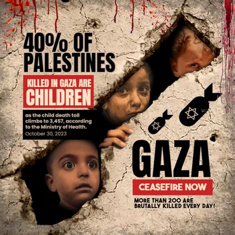 Gaza Cease Fire Now Post Template | PosterMyWall