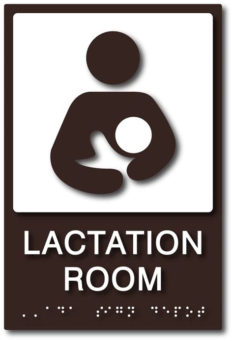 Lactation Room Sign with Braille and Nursing Pictogram | Lactation room, Lactation, Room signs