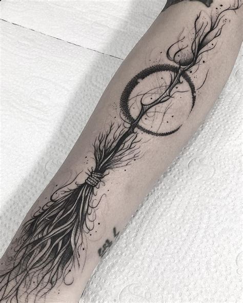 Witch's broom | Wiccan tattoos, Halloween tattoos, Wicca tattoo