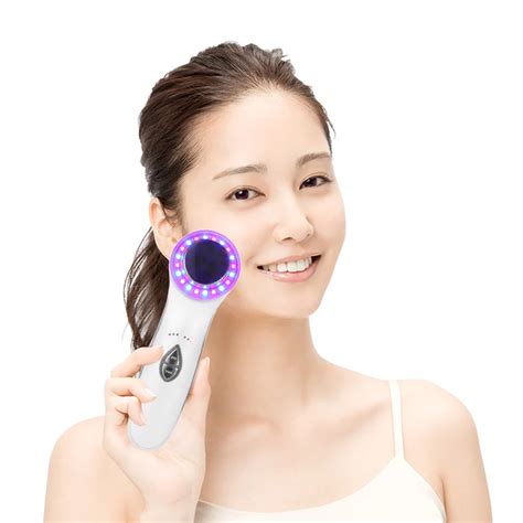 Ultrasonic Facial Vibration Massager Wrinkle Remover Machine 3 LED Photon Light Face Cleaning ...