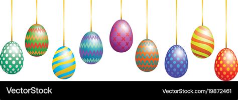 Easter eggs border Royalty Free Vector Image - VectorStock