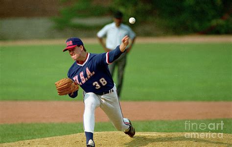 Jim Abbott Pitching by Bettmann