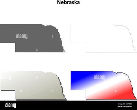 Nebraska outline map set Stock Vector Image & Art - Alamy