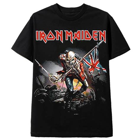 VINTAGE ROCK - BLACK T SHIRT IRON MAIDEN THE TROOPER | MAGIC CUSTOM