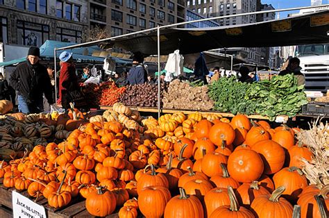 Photos of the Union Square Greenmarket, a farmers' market in the heart of Manhattan, New York, NYC