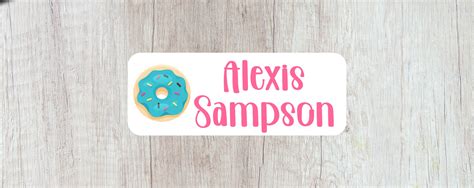 Donut Name Label STICKERS School Supply Labels Daycare | Etsy