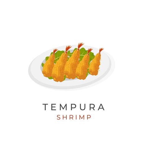 Japanese Ebi Furai Tempura Illustration Logo Served on a Plate 19804920 ...