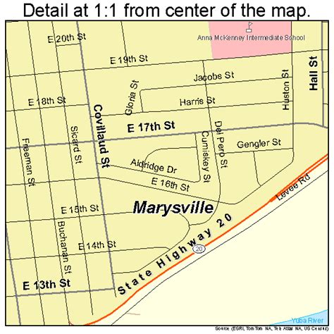 Marysville California Street Map 0646170