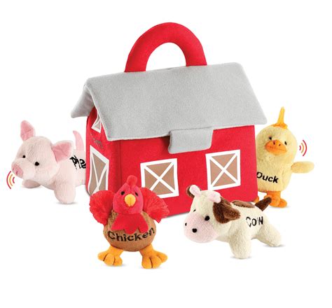 Bundaloo Plush Farm Animal Toys with Sounds - Plushie Play Set with ...